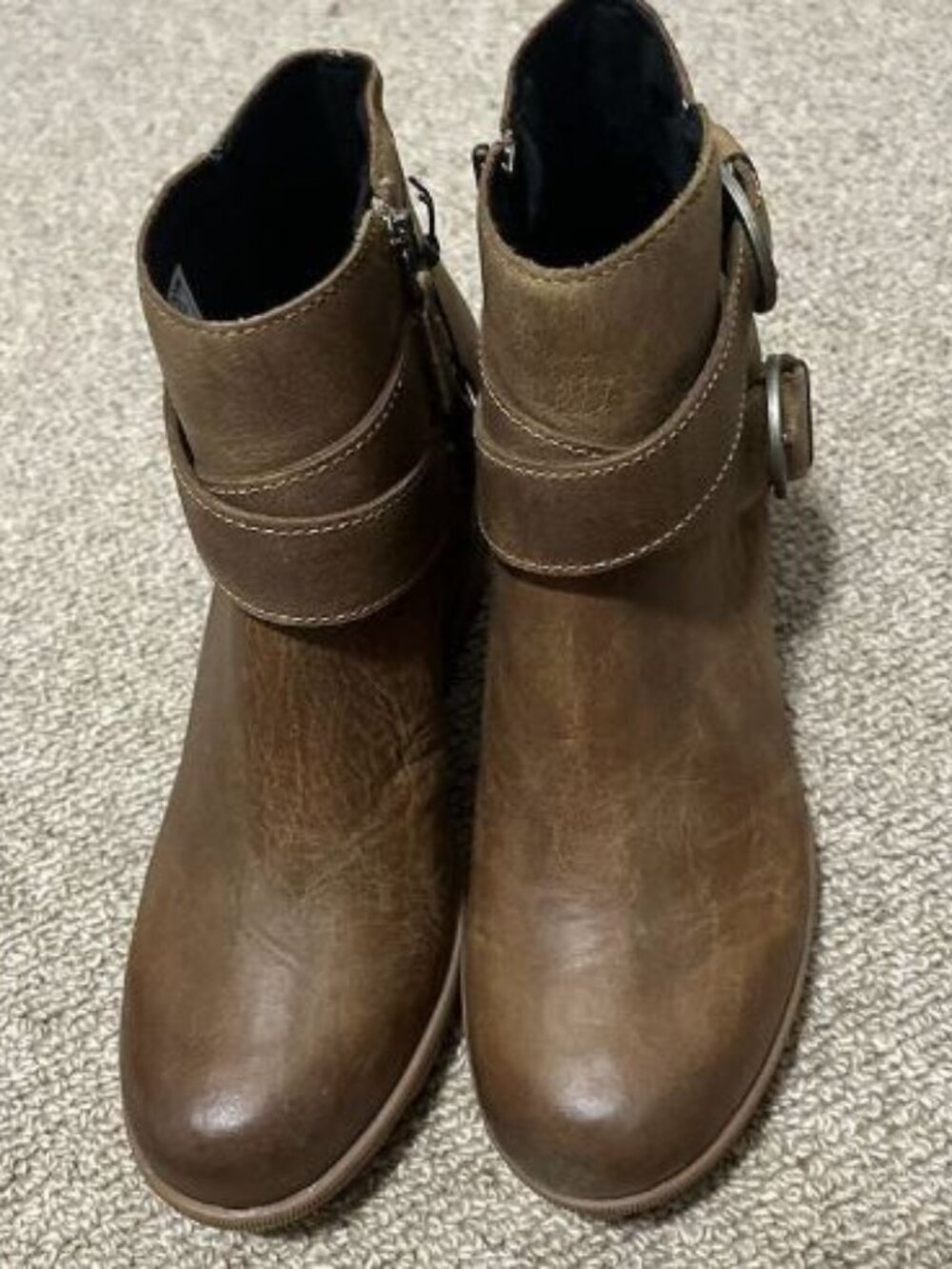 Sorel Brown Leather Wedge Ankle Booties 8M - Picture 6 of 6